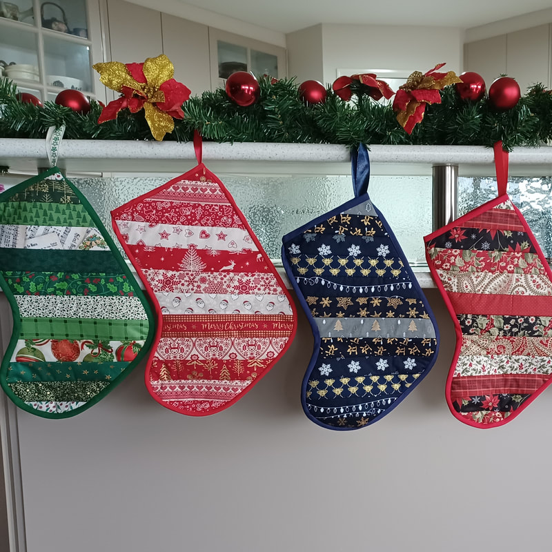 handmade fabric Christmas stockings