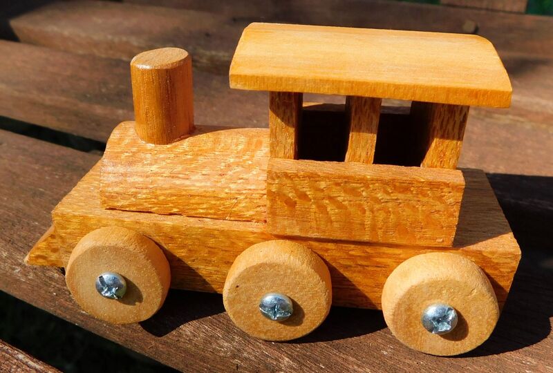 handmade child's wooden train