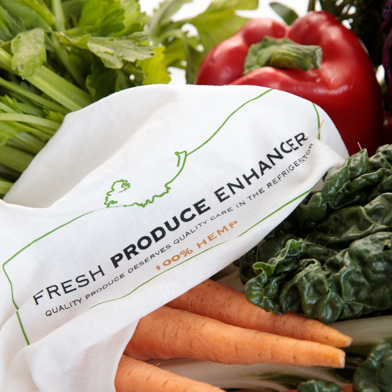 reusable plastic free vegetable storage bag for the fridge